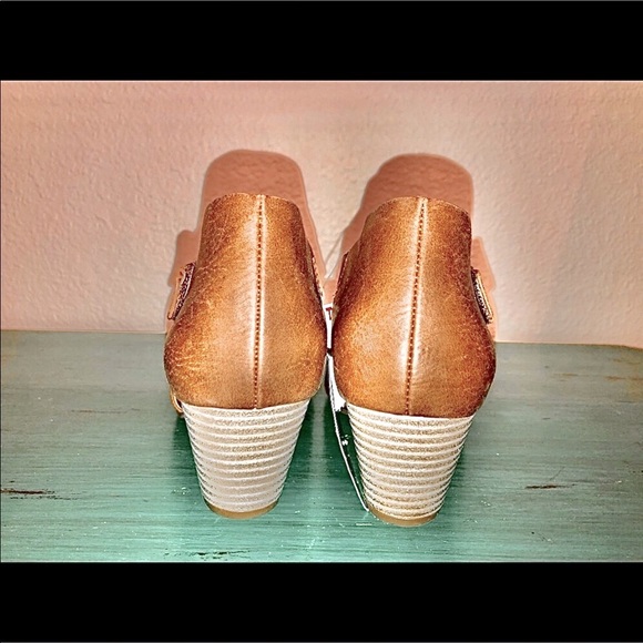 RESERVED TAN STACKED SANDALS NATURAL SOUL NEW 7 - Picture 7 of 7